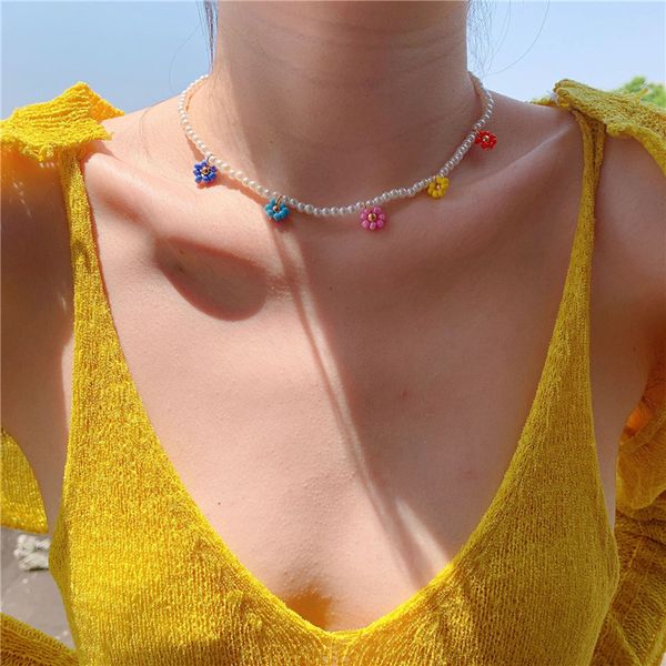 european flower imitation pearl beaded necklaces geometric woven rice beads clavicle chain women summer vacation beach dress wear necklace j, Silver
european flower imitation pearl beaded necklaces geometric woven rice beads clavicle chain women summer vacation beach dress wear necklace j, Silver