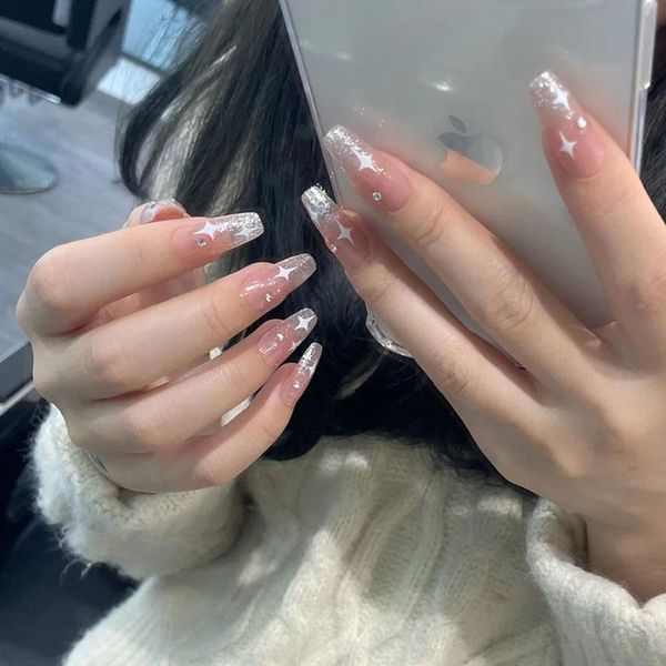 false nails 24pcs ballet fake glitter coffin head nude color nail art tips french wearable full cover detachable, Red;gold
false nails 24pcs ballet fake glitter coffin head nude color nail art tips french wearable full cover detachable, Red;gold