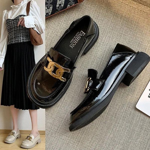 dress shoes 2021 women loafers platform patent leather chunky heel slip on ladies heighten thick heels brand, Black
dress shoes 2021 women loafers platform patent leather chunky heel slip on ladies heighten thick heels brand, Black