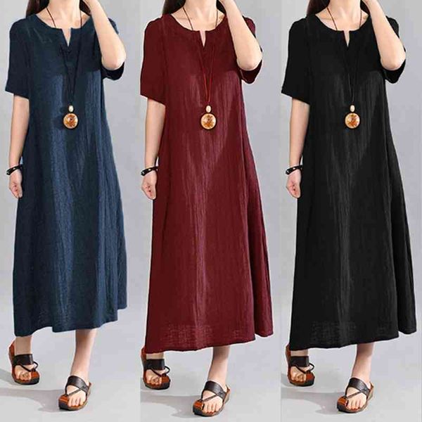 5xl celmia women vintage linen dress 2021 summer v neck short sleeve solid pockets casual loose midi dresses oversized vestidos, Black;gray
5xl celmia women vintage linen dress 2021 summer v neck short sleeve solid pockets casual loose midi dresses oversized vestidos, Black;gray