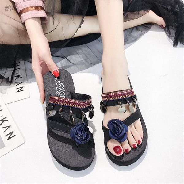 women's shoes 2021 summer outer wear set foot sandals ethnic style retro seaside beach flip flops slippers, Black
women's shoes 2021 summer outer wear set foot sandals ethnic style retro seaside beach flip flops slippers, Black