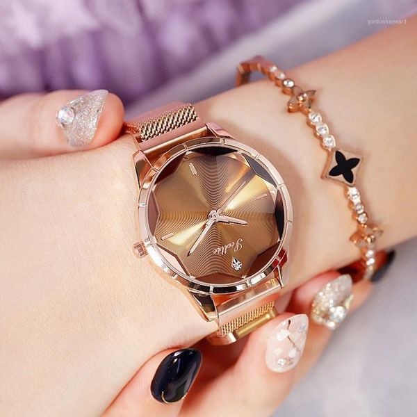 wristwatches rhinestone women watch fashion magnet buckle dress casual quartz watches ladies stainless steel orologio donna, Slivery;brown
wristwatches rhinestone women watch fashion magnet buckle dress casual quartz watches ladies stainless steel orologio donna, Slivery;brown