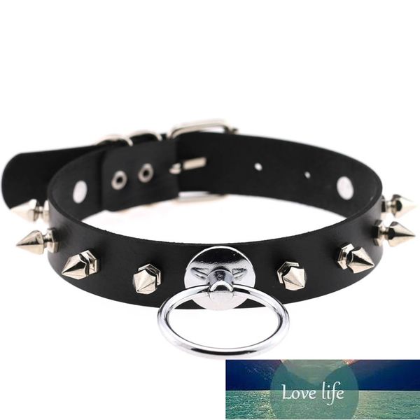 kmvexo o-round spike choker collar women harness choker necklace for women punk leather chocker gothic jewelry, Golden;silver