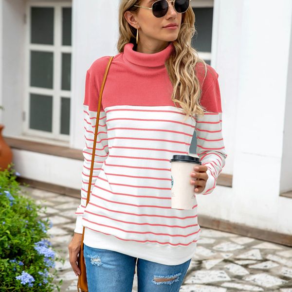women's sweaters fashion patchwork t-shirt woman round neck tshirt striped stitching tshirts long sleeve plus size ladies cau, White;black
women's sweaters fashion patchwork t-shirt woman round neck tshirt striped stitching tshirts long sleeve plus size ladies cau, White;black
