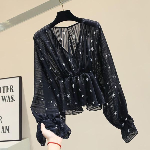 women blouses long sleeve autumn blouse woman shirt blusas mujer de moda black chiffon shirts v neck women's &, White
women blouses long sleeve autumn blouse woman shirt blusas mujer de moda black chiffon shirts v neck women's &, White