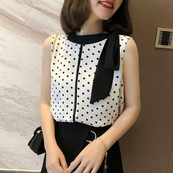women's blouses & shirts polka dot shirt summer dress 2021 light elegant side neck bow western style blouse chiffon short sleeveless, White
women's blouses & shirts polka dot shirt summer dress 2021 light elegant side neck bow western style blouse chiffon short sleeveless, White