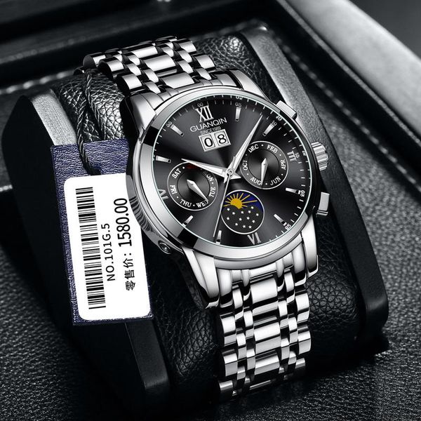 sapphire watch man moon phase luminous hands leather strap wristwatches automatic mechanical male dropship, Slivery;brown
sapphire watch man moon phase luminous hands leather strap wristwatches automatic mechanical male dropship, Slivery;brown