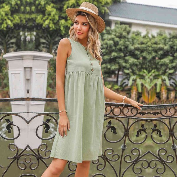 oversize vest dress women 2021 new summer solid color o neck button pleated spaghetti strap short dresses for fashion, Black;gray
oversize vest dress women 2021 new summer solid color o neck button pleated spaghetti strap short dresses for fashion, Black;gray