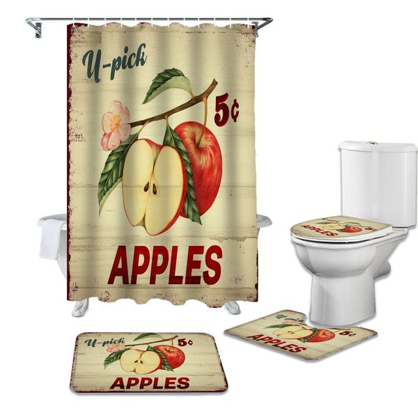 fruit wood grain retro rustic shower curtain sets non-slip rugs toilet lid cover and bath mat waterproof bathroom curtains
fruit wood grain retro rustic shower curtain sets non-slip rugs toilet lid cover and bath mat waterproof bathroom curtains
