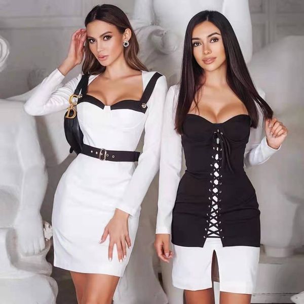 casual dresses autumn women button patchwork white long sleeve bodycon bandage fashion celebrity club party vestidos es78, Black;gray
casual dresses autumn women button patchwork white long sleeve bodycon bandage fashion celebrity club party vestidos es78, Black;gray
