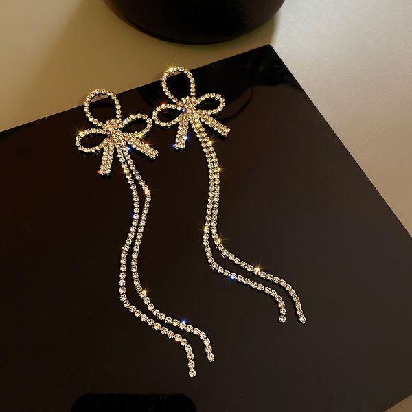 dangle & chandelier temperament simple korean rhinestones bow long tassel earrings fashion girl women's accessories jewelry female, Silver
dangle & chandelier temperament simple korean rhinestones bow long tassel earrings fashion girl women's accessories jewelry female, Silver
