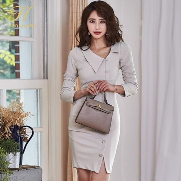 han queen elegant office pencil dress women spring single-breasted profession dresses korean chic bodycon vestidos 2021 autumn casual, Black;gray
han queen elegant office pencil dress women spring single-breasted profession dresses korean chic bodycon vestidos 2021 autumn casual, Black;gray