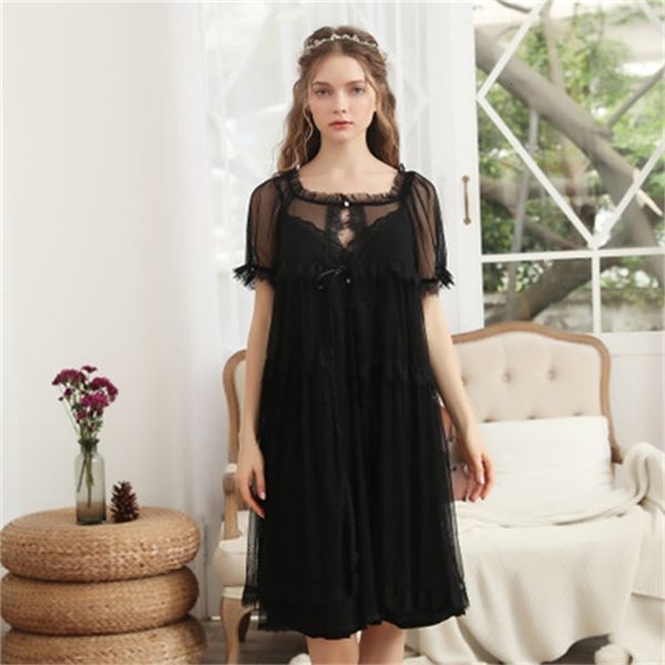 pyjamas style pajamas women spring summer robe sets lace sling home wear two-piece set chest pad nightdress female bathrobe fgt9, Black;white
pyjamas style pajamas women spring summer robe sets lace sling home wear two-piece set chest pad nightdress female bathrobe fgt9, Black;white