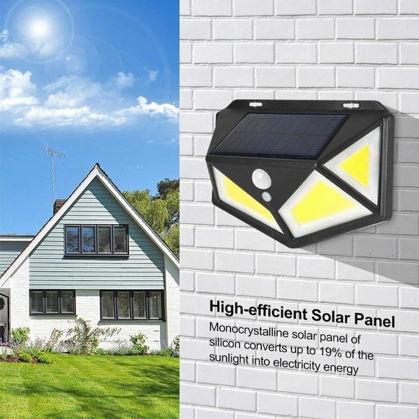 76/120 cob led solar powered pir motion sensor wall light four sides outdoor garden lamp - white 76led
76/120 cob led solar powered pir motion sensor wall light four sides outdoor garden lamp - white 76led