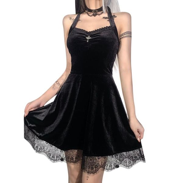 casual dresses hirigin women dress summer streetwear gothic clothes sleeveless solid color lace trim halter neck strappy party black, Black;gray
casual dresses hirigin women dress summer streetwear gothic clothes sleeveless solid color lace trim halter neck strappy party black, Black;gray