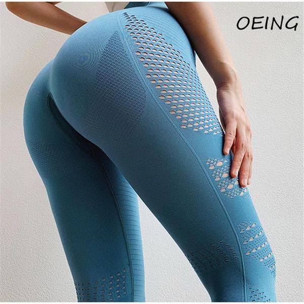 yoga outfit women's pants high waist seamless hollow out sport gym clothes leggings