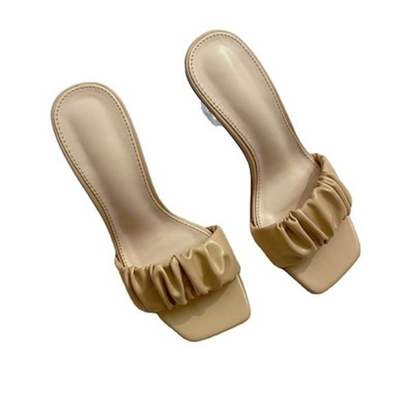 sandals women slippers fashion design square toe pleated leather 2021 summer slides ladies 8.5cm thin high heels party shoes, Black
sandals women slippers fashion design square toe pleated leather 2021 summer slides ladies 8.5cm thin high heels party shoes, Black
