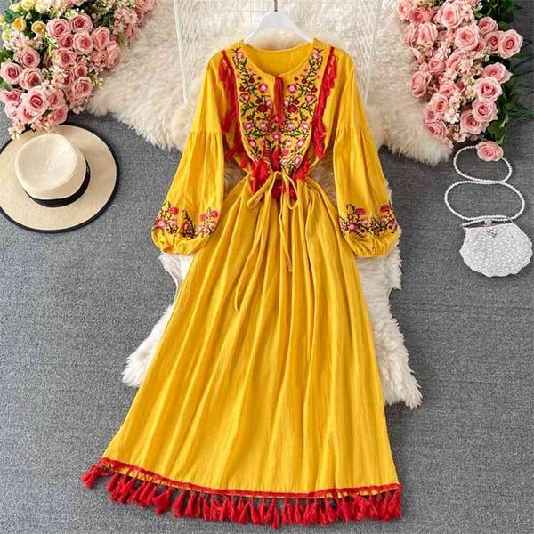 bohemian vestidos women's v-neck puff sleeves cotton and linen embroidery tassels lace-up waist big swing midi dress gk861 210506, Black;gray
bohemian vestidos women's v-neck puff sleeves cotton and linen embroidery tassels lace-up waist big swing midi dress gk861 210506, Black;gray