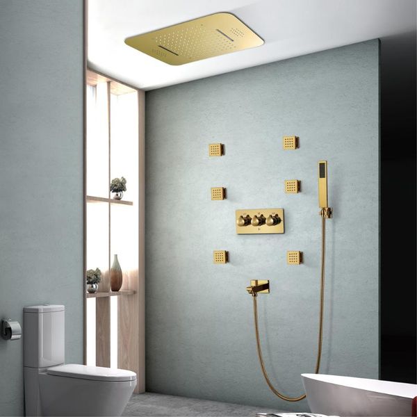 ti -pvd gold music shower systems rain led head tap waterfall bathroom faucet and cold concealed mixer speaker sets
ti -pvd gold music shower systems rain led head tap waterfall bathroom faucet and cold concealed mixer speaker sets
