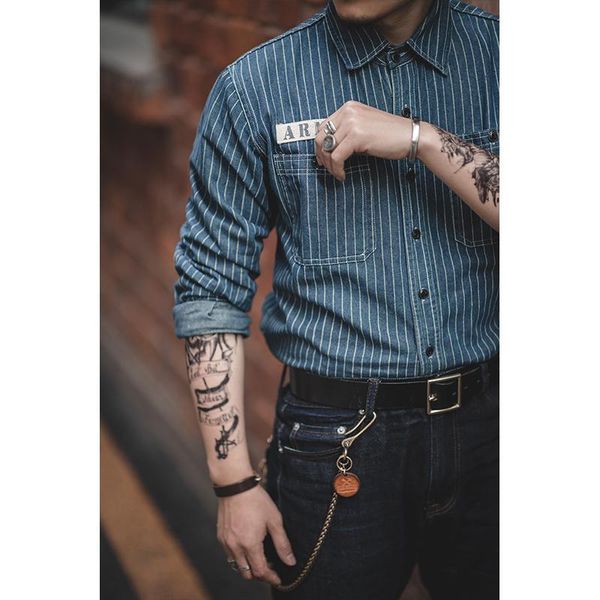 men's casual shirts men/women stripe man's shirt american vintage amekaji long sleeves cargo blouse work, White;black
men's casual shirts men/women stripe man's shirt american vintage amekaji long sleeves cargo blouse work, White;black