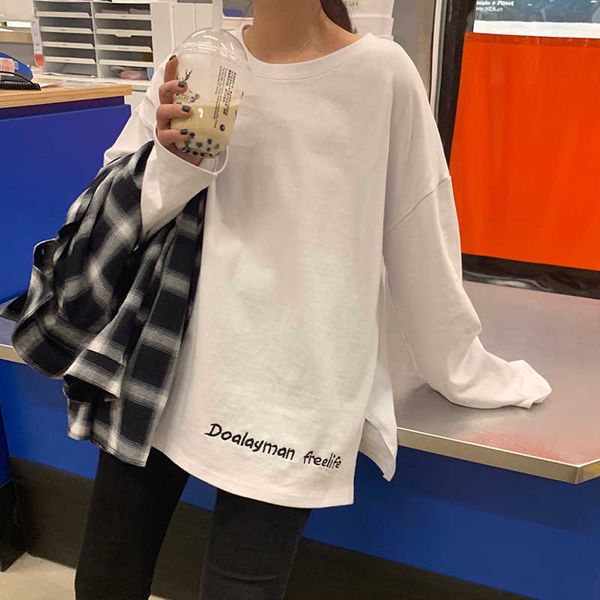 fashion women spring t-shirts letters love printed patchwork o-neck tee shirt long sleeve casual white black plus size 210601
fashion women spring t-shirts letters love printed patchwork o-neck tee shirt long sleeve casual white black plus size 210601