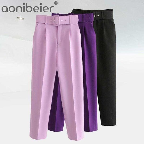 elegant career pant office lady high waist straight pants belt casual ankle length women trousers suit sashes pockets 210604, Black;white
elegant career pant office lady high waist straight pants belt casual ankle length women trousers suit sashes pockets 210604, Black;white