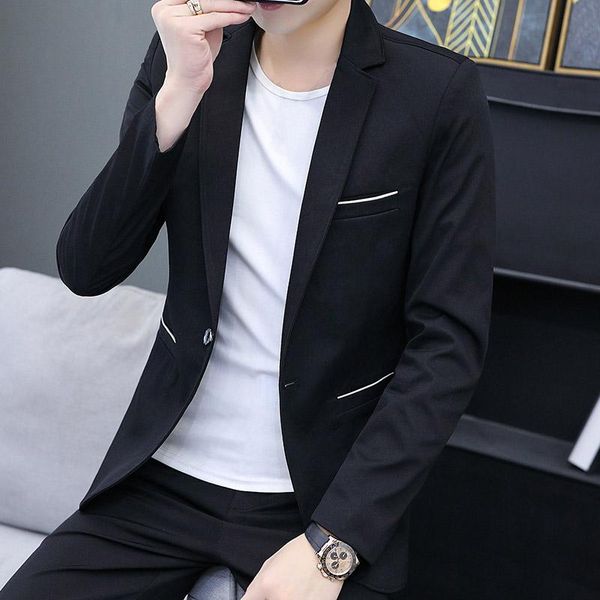 men's jacket 2021 spring and autumn clothes korean version of thick casual small suit single-piece slim handsome suits & blazers, White;black
men's jacket 2021 spring and autumn clothes korean version of thick casual small suit single-piece slim handsome suits & blazers, White;black