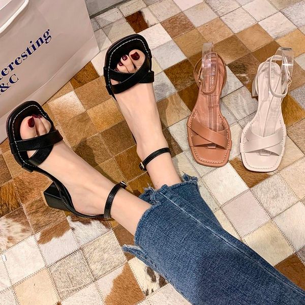 summer female sandals trend korean fashion wild thick-soled roman temperament high-heeled, Black
summer female sandals trend korean fashion wild thick-soled roman temperament high-heeled, Black