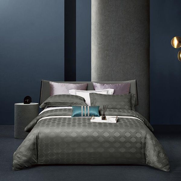 bedding sets luxury grey cotton embroidery jacquard craft set duvet cover bed linen fitted sheet pillowcases home textiles 
bedding sets luxury grey cotton embroidery jacquard craft set duvet cover bed linen fitted sheet pillowcases home textiles