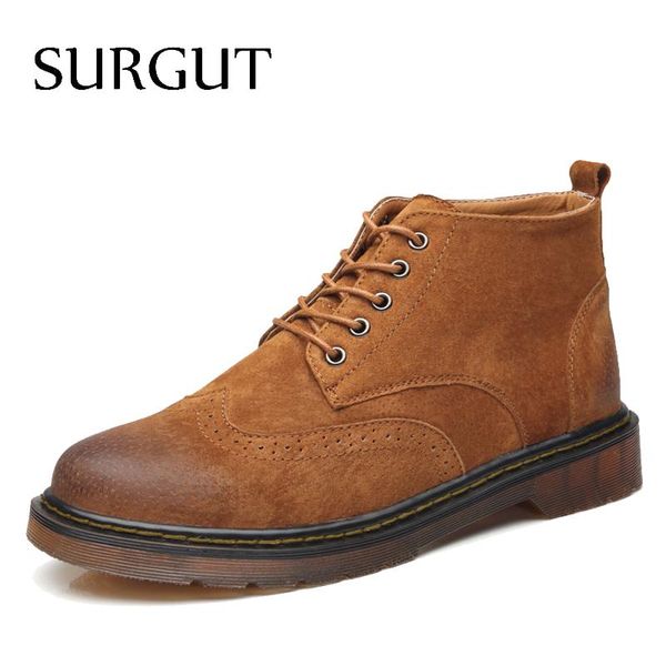 boots surgut men split leather lace-up shoes vintage british military autumn winter working size 46, Black
boots surgut men split leather lace-up shoes vintage british military autumn winter working size 46, Black