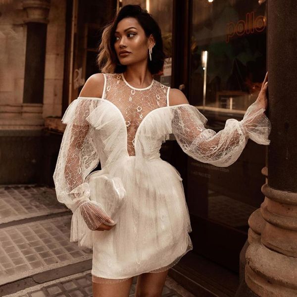 casual dresses long sleeve ruffled lace off shoulder chic white mini dress celebrity party club bandage vestido, Black;gray
casual dresses long sleeve ruffled lace off shoulder chic white mini dress celebrity party club bandage vestido, Black;gray