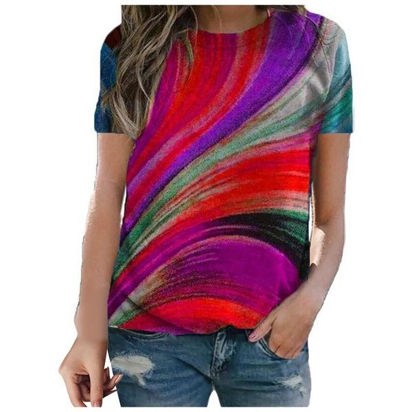women's t-shirt colourful tshirts short-sleeved o-neck geometric printed casual stretch tunic t-shirts manica corta magliette, White
women's t-shirt colourful tshirts short-sleeved o-neck geometric printed casual stretch tunic t-shirts manica corta magliette, White