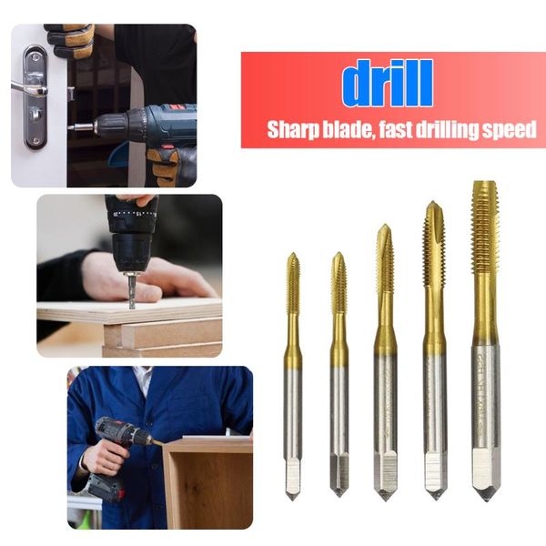 hand tools 6pcs titanium coating tapping threading drill wrench m3-m8 hss screwdriver tap & die holder power repair
hand tools 6pcs titanium coating tapping threading drill wrench m3-m8 hss screwdriver tap & die holder power repair