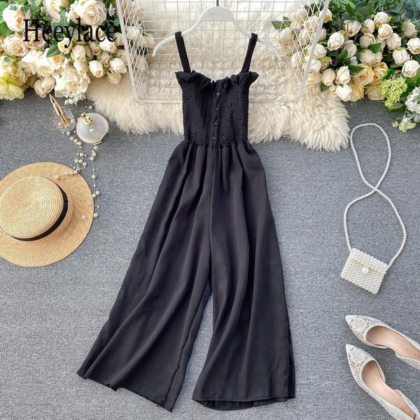 boho slim button spaghetti strap summer full length jumpsuit women elastic playsuit beach holiday romper women's jumpsuits & rompers, Black;white
boho slim button spaghetti strap summer full length jumpsuit women elastic playsuit beach holiday romper women's jumpsuits & rompers, Black;white