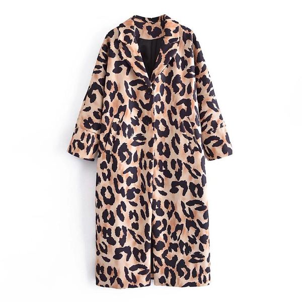 women's wool & blends zxqj women leopard woolen coat 2021 autumn fashion ladies chic loose casual button long streetwear female oversiz, Black
women's wool & blends zxqj women leopard woolen coat 2021 autumn fashion ladies chic loose casual button long streetwear female oversiz, Black