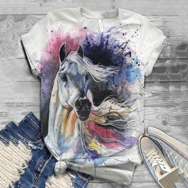 vintage t shirts women clothes plus size short sleeve 3d horse printed o-neck shirt tshirt camisas mujer women's t-shirt, White
vintage t shirts women clothes plus size short sleeve 3d horse printed o-neck shirt tshirt camisas mujer women's t-shirt, White