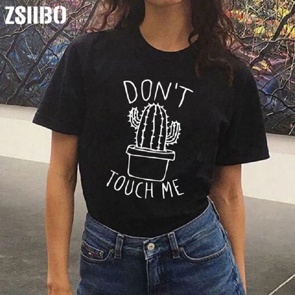 women's t-shirt don't tough me cactus shirt casual summer tshirts femme & tees vintage black white women
women's t-shirt don't tough me cactus shirt casual summer tshirts femme & tees vintage black white women