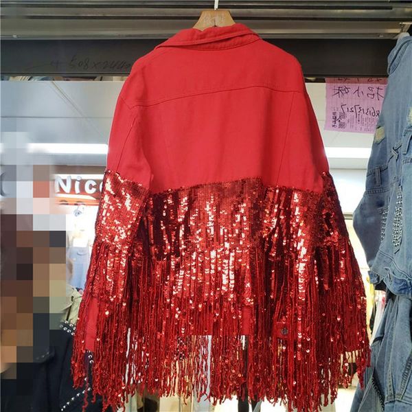 women's jackets ren denim coat womans 2021 spring single buckle have sequines tassel black / white jeans jacket basic jacketz, Black;brown
women's jackets ren denim coat womans 2021 spring single buckle have sequines tassel black / white jeans jacket basic jacketz, Black;brown