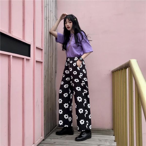 korean drawstring high waist womens pants lolita flower daisy cute print straight pant summer kawaii fashion trouser harajuku wide, Black;white
korean drawstring high waist womens pants lolita flower daisy cute print straight pant summer kawaii fashion trouser harajuku wide, Black;white