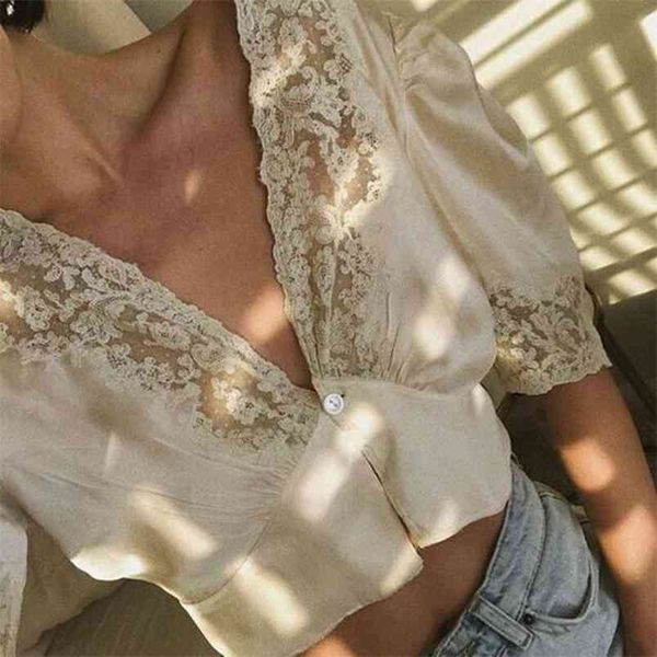 vintage lace patched satin y2k crop short sleeve women's t-shirt for girls summer button up v neck party tee shirt 210510, White
vintage lace patched satin y2k crop short sleeve women's t-shirt for girls summer button up v neck party tee shirt 210510, White
