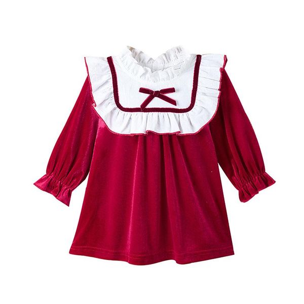 girl's dresses little girls spring autumn dress toddlers sweet style lace collar color matching bow decoration long sleeve princess, Red;yellow
girl's dresses little girls spring autumn dress toddlers sweet style lace collar color matching bow decoration long sleeve princess, Red;yellow