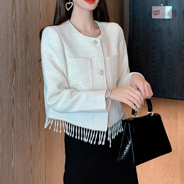 women's jackets 2021 autumn jacket women celebrity temperament heavy industry pearl tassel small fragrance delicate slim coat, Black;brown
women's jackets 2021 autumn jacket women celebrity temperament heavy industry pearl tassel small fragrance delicate slim coat, Black;brown