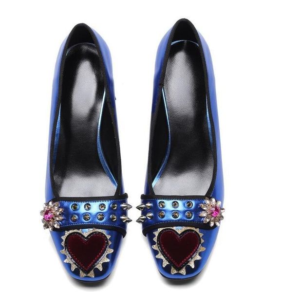 dress shoes women genuine leather spikes 5.5cm high heels pumps heart round toe blue/silver zapatos de mujer big size 42, Black
dress shoes women genuine leather spikes 5.5cm high heels pumps heart round toe blue/silver zapatos de mujer big size 42, Black