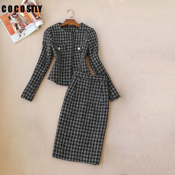 two piece dress 2 set women skirt sets female long-sleeved professional suit tweed jacket high waist woolen, White
two piece dress 2 set women skirt sets female long-sleeved professional suit tweed jacket high waist woolen, White