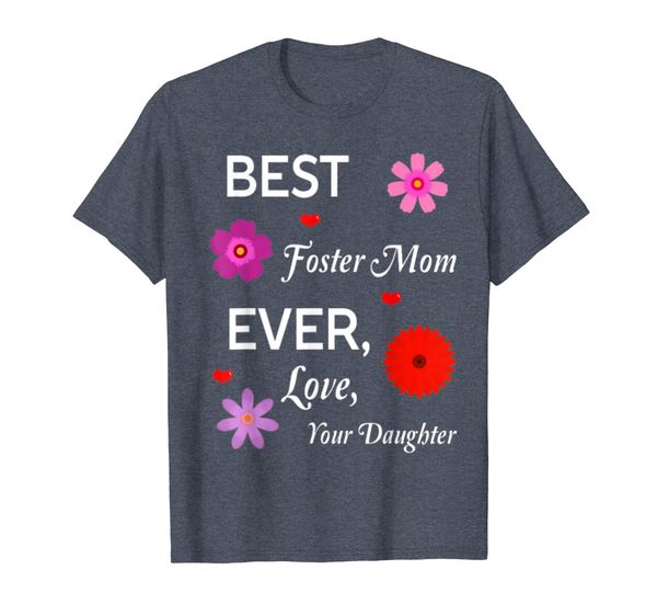 foster mom from daughter t-shirt, White;black