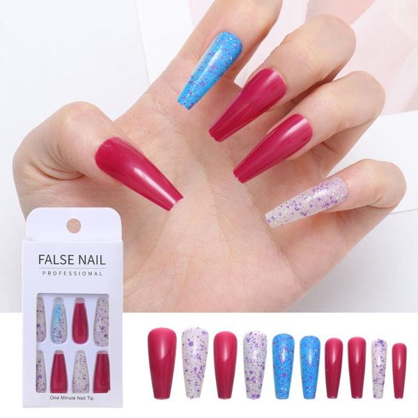 false nails 24 pcs long design ballet coffin fake sequins nail artificial plastic press on tips manicure art, Red;gold
false nails 24 pcs long design ballet coffin fake sequins nail artificial plastic press on tips manicure art, Red;gold