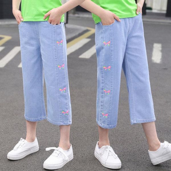 summer teen girls cropped trousers with butterfly print clothes casual children cotton loose denim pants teenager school jeans, Blue
summer teen girls cropped trousers with butterfly print clothes casual children cotton loose denim pants teenager school jeans, Blue