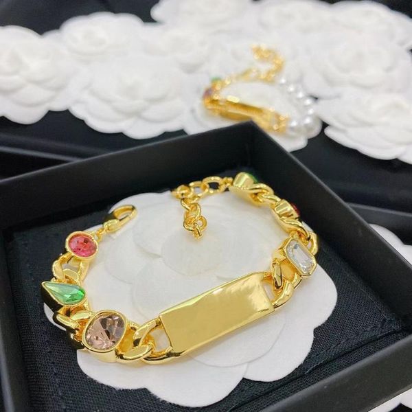 link, chain brand vintage color fashion jewelry gold colorful crystal bracelet party signature light top, Black
link, chain brand vintage color fashion jewelry gold colorful crystal bracelet party signature light top, Black
