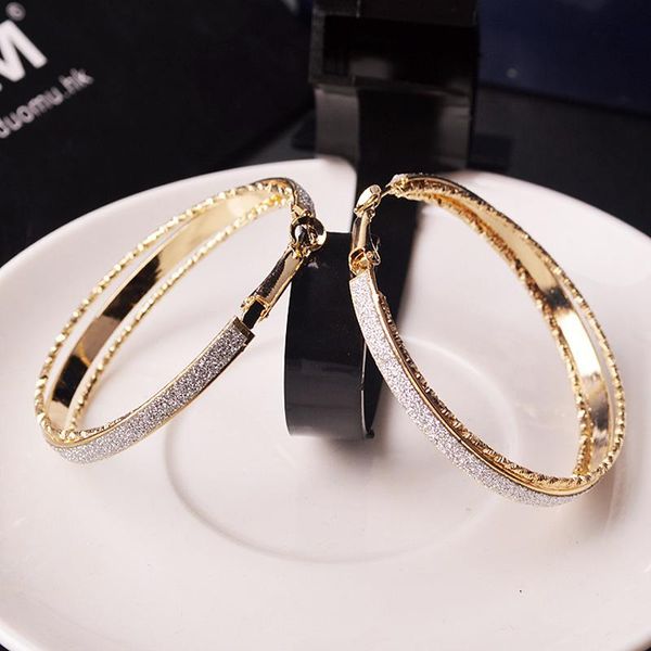 hoop & huggie fashion design ornament stylish female hyperbole frosted stainless steel anti allergy ear loop stud earrings for women gift, Golden;silver
hoop & huggie fashion design ornament stylish female hyperbole frosted stainless steel anti allergy ear loop stud earrings for women gift, Golden;silver