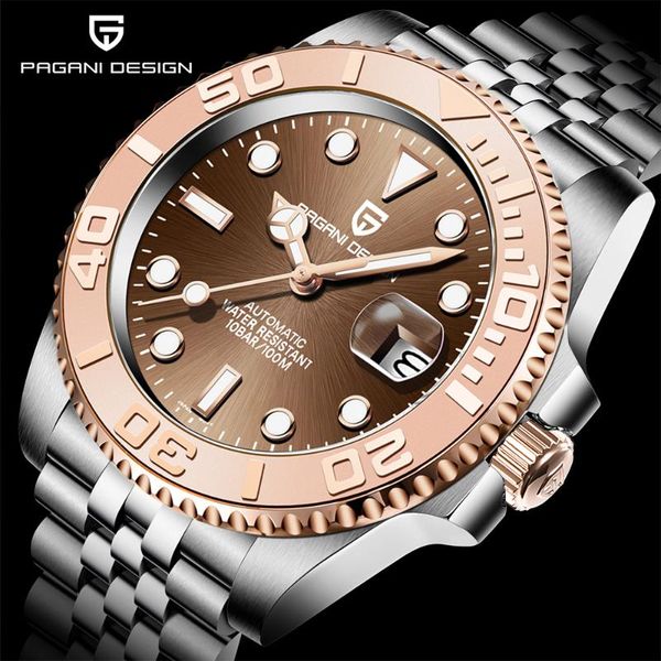 wristwatches pagani design 40mm sapphire luxury automatic mechanical wristwatch sports stainless steel waterproof men watch reloj hombre, Slivery;brown
wristwatches pagani design 40mm sapphire luxury automatic mechanical wristwatch sports stainless steel waterproof men watch reloj hombre, Slivery;brown
